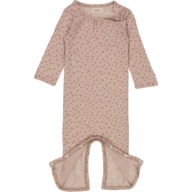 Wheat Wool Langærmet Uld Heldragt Jumpsuits 2279 flower dots