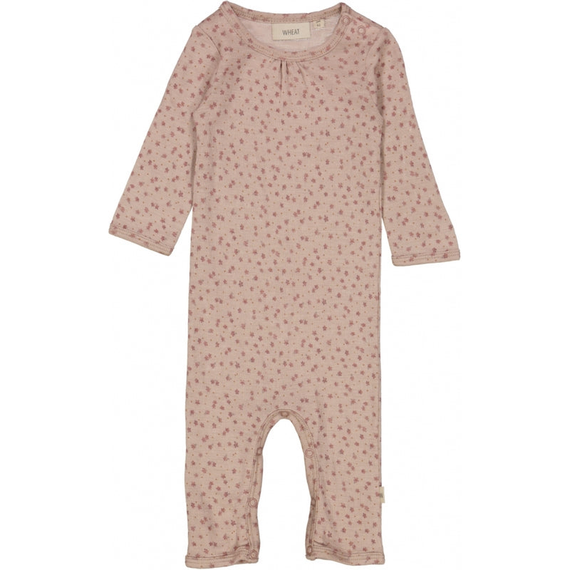 Wheat Wool Langærmet Uld Heldragt Jumpsuits 2279 flower dots