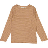 Wheat Wool Langærmet Uld T-shirt Jersey Tops and T-Shirts 3515 clay melange wool stripe