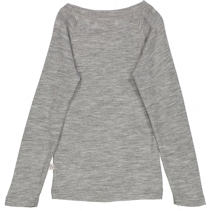 Wheat Wool Langærmet Uld T-shirt Jersey Tops and T-Shirts 0224 melange grey