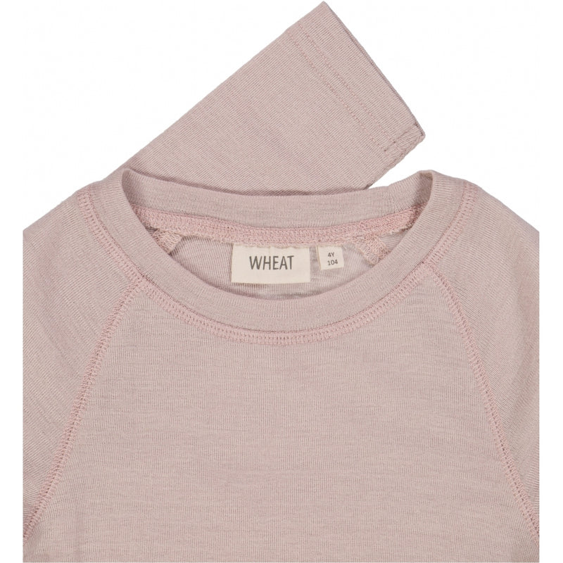 Wheat Wool Langærmet Uld T-shirt Jersey Tops and T-Shirts 2086 dark powder 