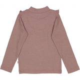 Wheat Wool Langærmet Uld T-shirt med Flæse Jersey Tops and T-Shirts 1239 dusty lilac