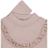 Wheat Wool Langærmet Uld T-shirt med Flæse Jersey Tops and T-Shirts 2086 dark powder 