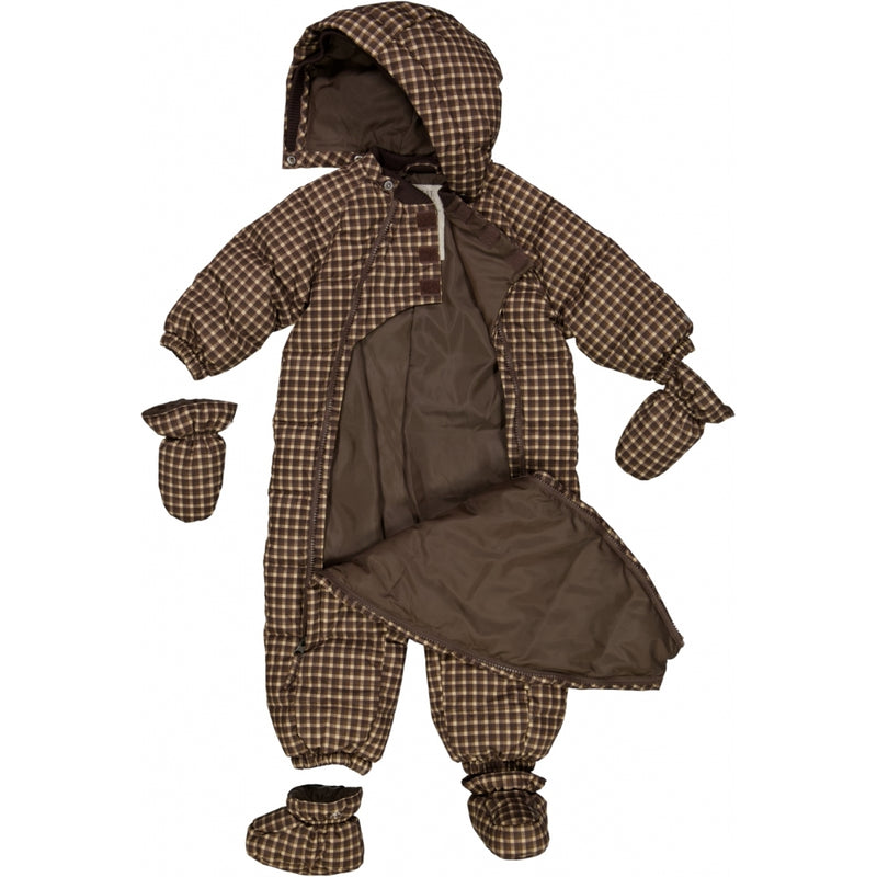 Wheat Outerwear Puffer Baby Dragt Snowsuit 3001 brown check