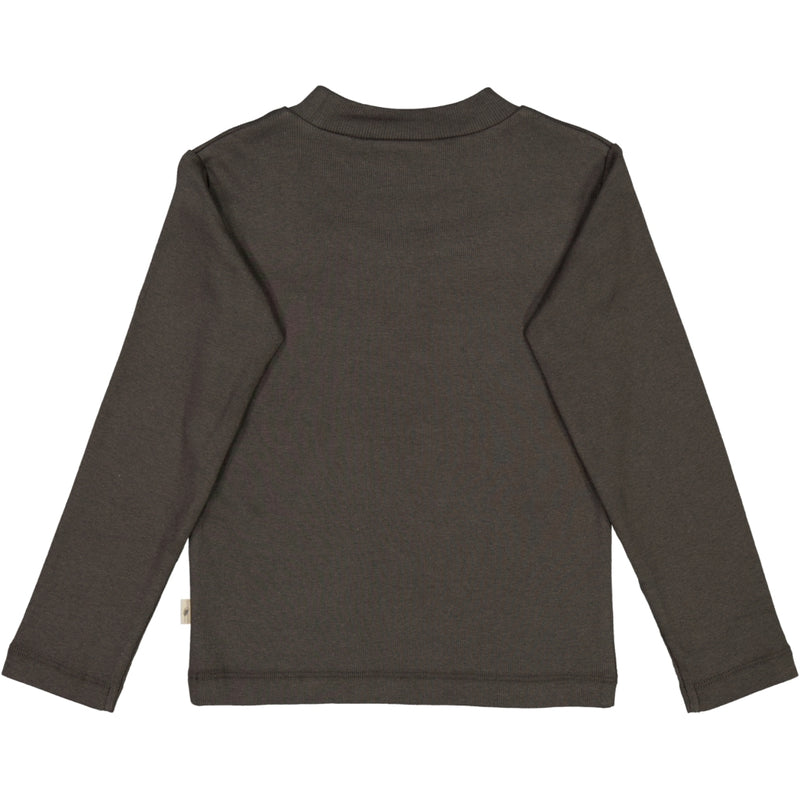 Wheat Rib T-Shirt Flæse Jersey Tops and T-Shirts 0033 black granite