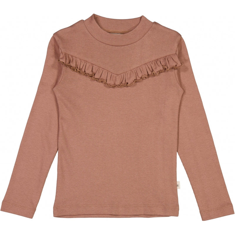 Wheat Rib T-Shirt Flæse Jersey Tops and T-Shirts 2102 vintage rose