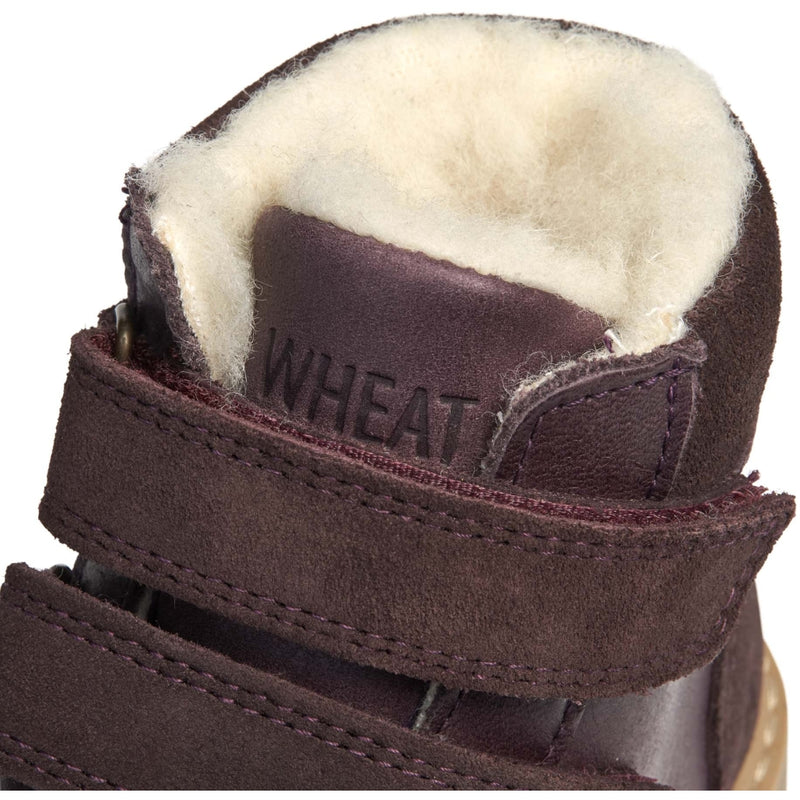 Wheat Footwear Stewie Velcro Tex Støvle Winter Footwear 3118 eggplant