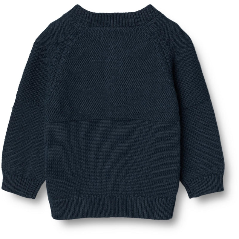 Wheat Main Strik Cardigan Eddy Knitted Tops 1432 navy