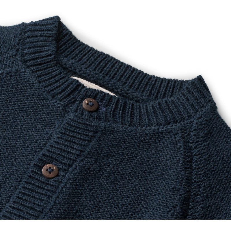 Wheat Main Strik Cardigan Eddy Knitted Tops 1432 navy