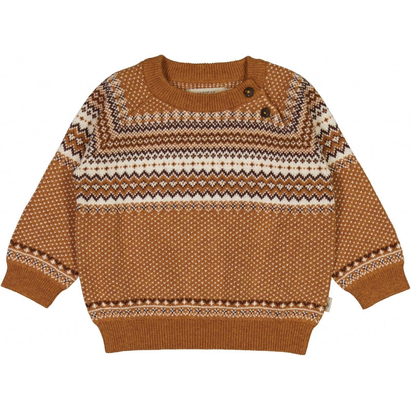 Wheat Strik Pullover Bennie Knitted Tops 3025 cinnamon melange