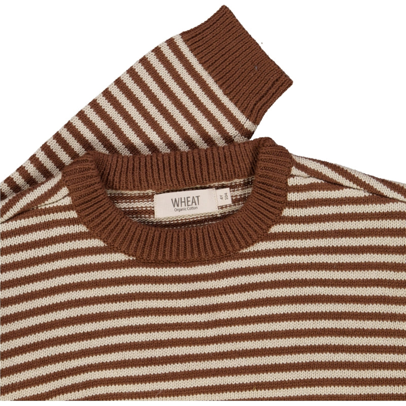 Wheat Strik Pullover Morgan Knitted Tops 3525 dry clay stripe