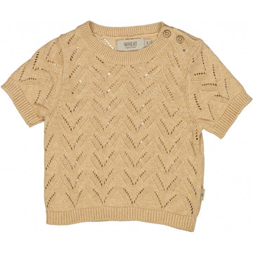 Wheat Main Strik T-shirt Shiloh Knitted Tops 9203 cartouche melange