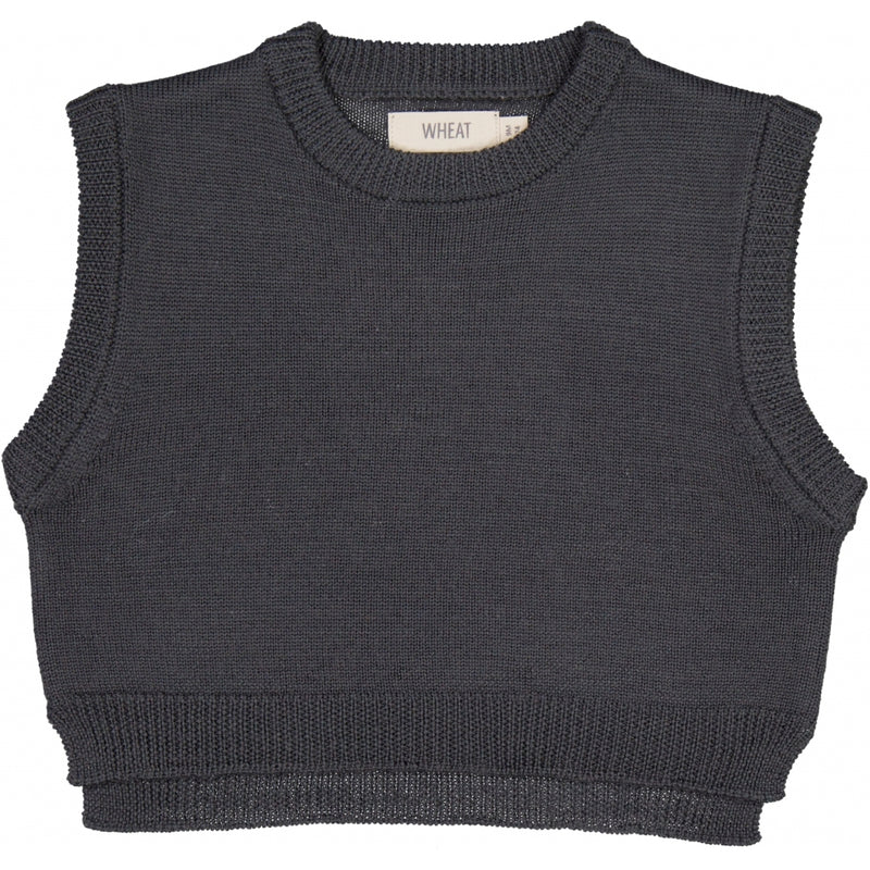 Wheat Strik Vest Cuba Knitted Tops 0033 black granite