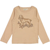 Wheat Main T-Shirt Broderet Hund Jersey Tops and T-Shirts 3320 affogato