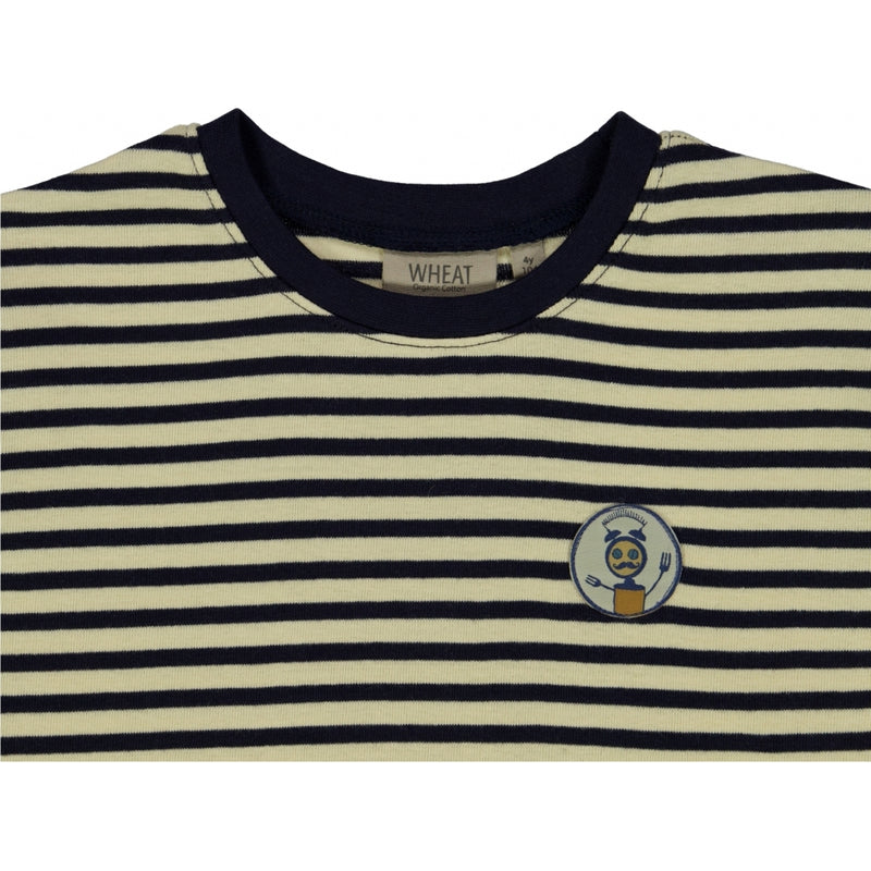 Wheat T-Shirt Robot Jersey Tops and T-Shirts 0327 deep wave stripe