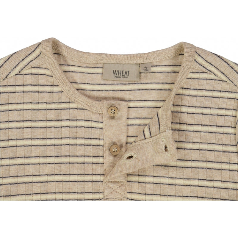 Wheat T-shirt Bertram Jersey Tops and T-Shirts 5414 oat melange stripe