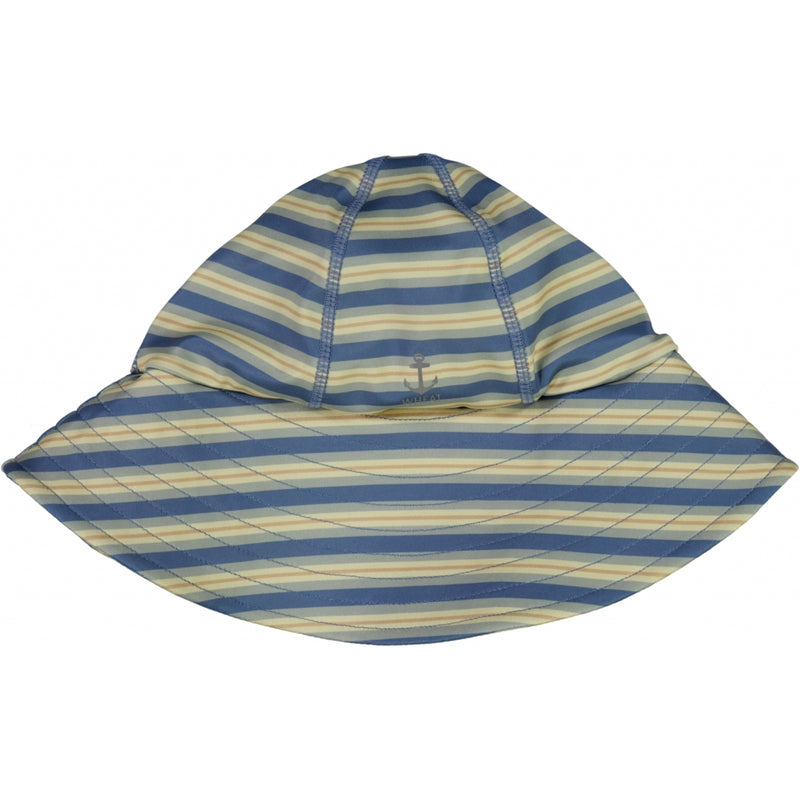 Wheat UV Solhat m. Velcro Swimwear 9088 bluefin stripe