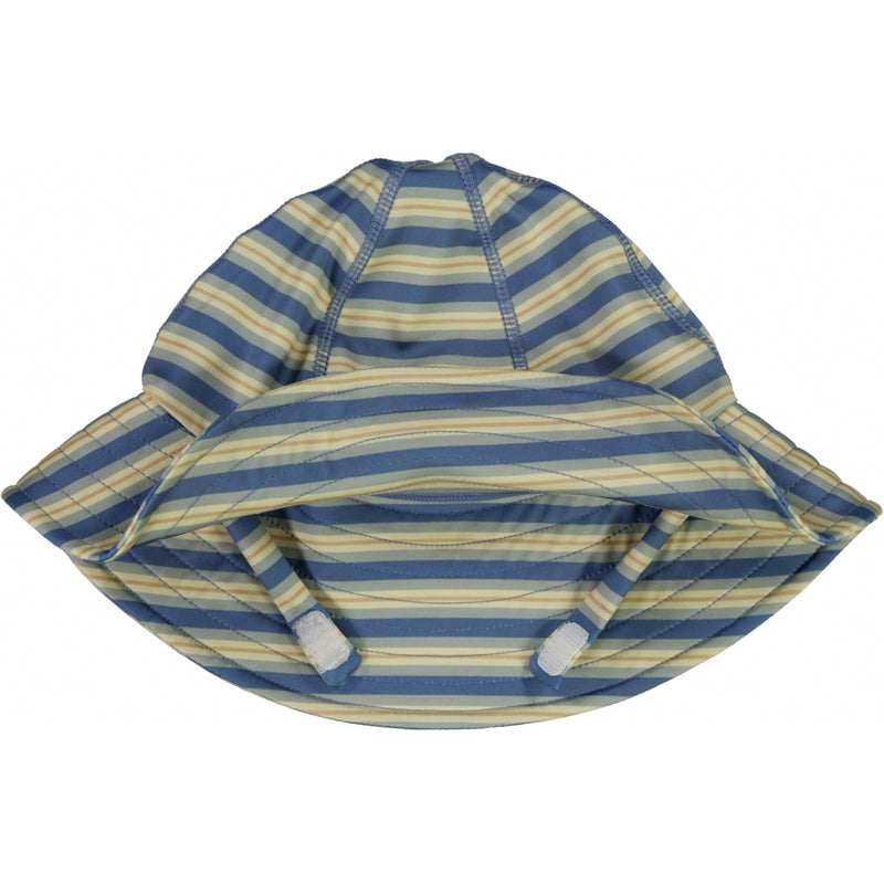 Wheat UV Solhat m. Velcro Swimwear 9088 bluefin stripe